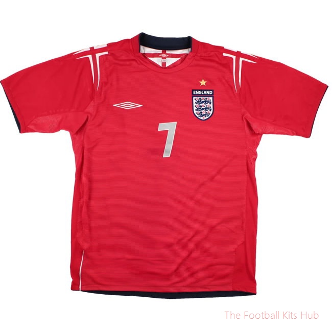 England 2004-06 Away Shirt (M) Beckham #7 (Very Good)