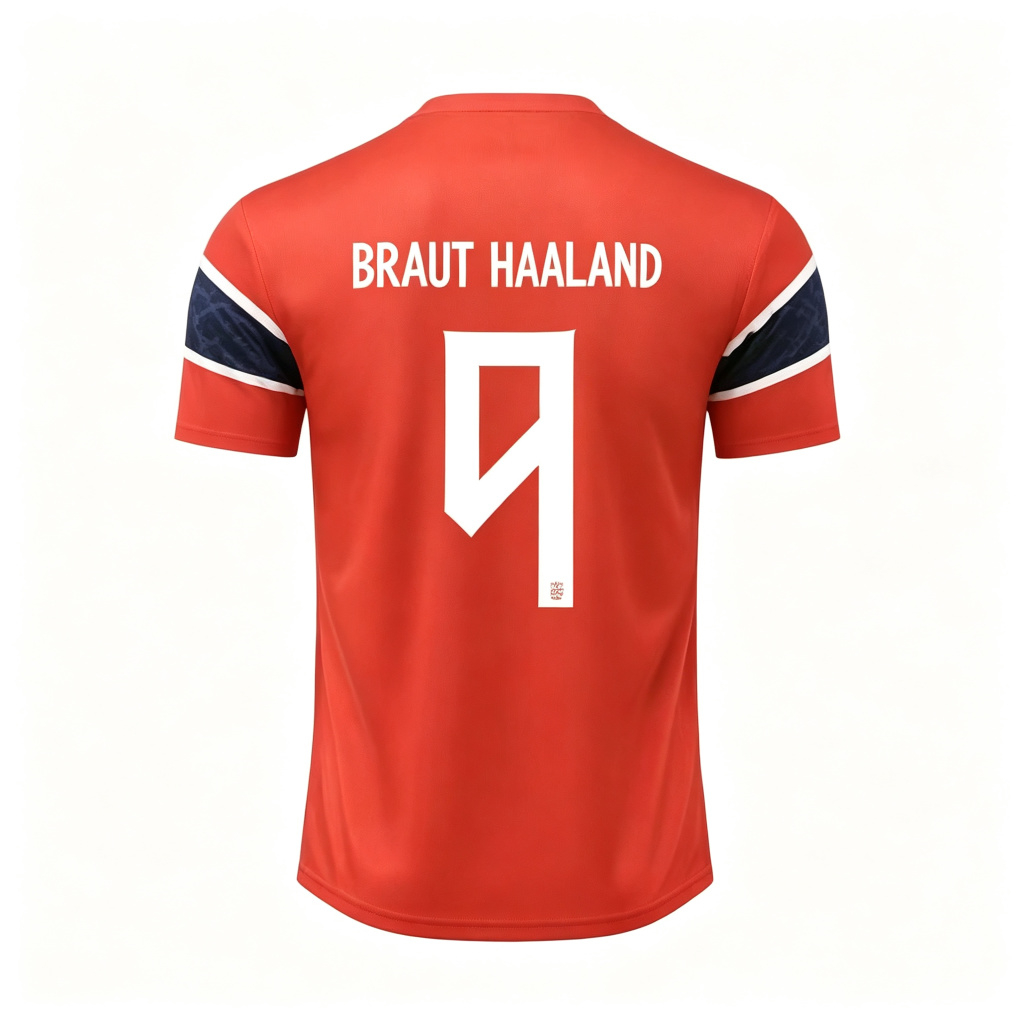 [FSOUK] 2026 World Cup Norway National Team Red Home Erling Haaland #9 Limited Collector Jersey