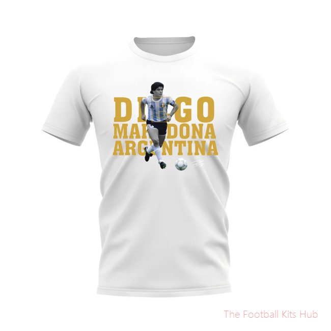 Diego Maradona Argentina Player Tee (White)