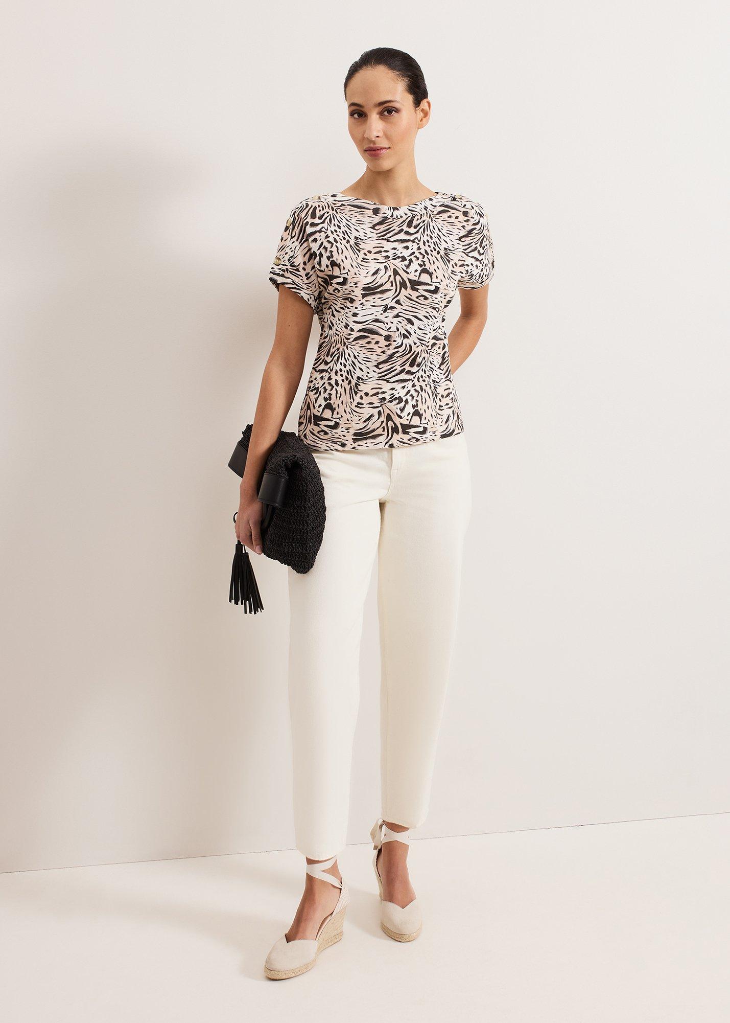 Suzie Button Detail Printed Top