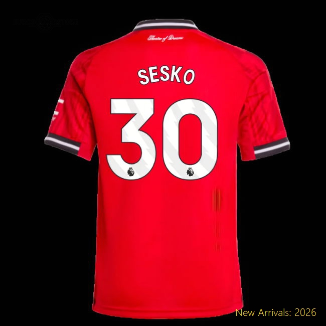2025-2026 Man Utd Kids Non-toxic Sesko Jersey Dri-fit Climacool