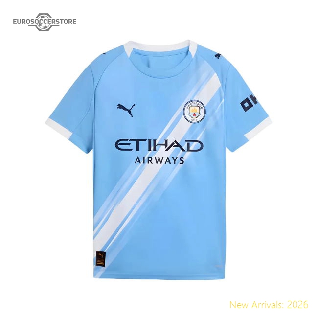 High-Quality Performance 2025-2026 Man City Home Shirt Kids