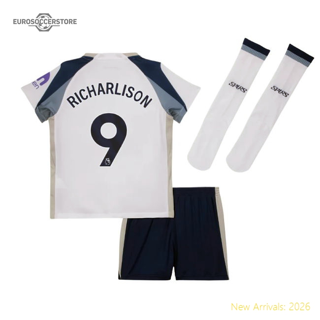 Official 2025-2026 Tottenham Home Little Kids Mini Kit (richarlison