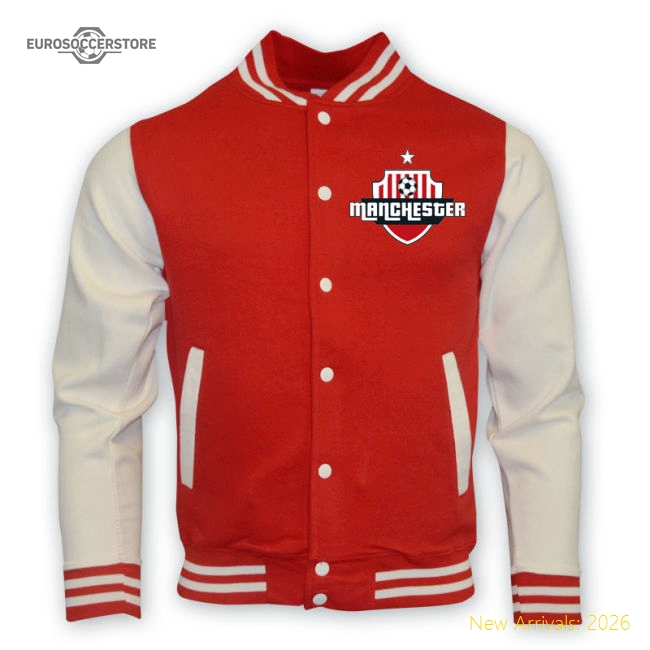 Elite Premium Premium Man Utd College Baseball Jacket red