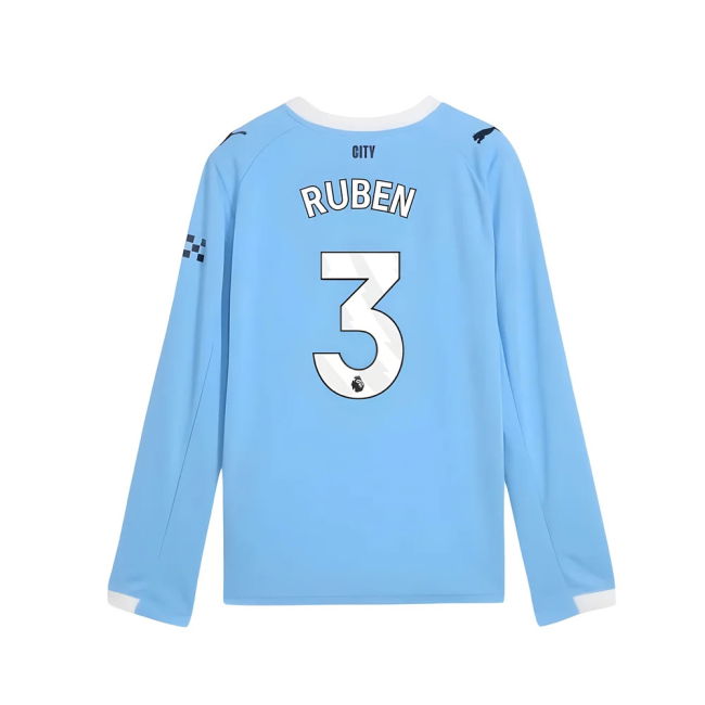 Authentic Replica Man City Home Supporter Kit for Kids (Ruben 3)