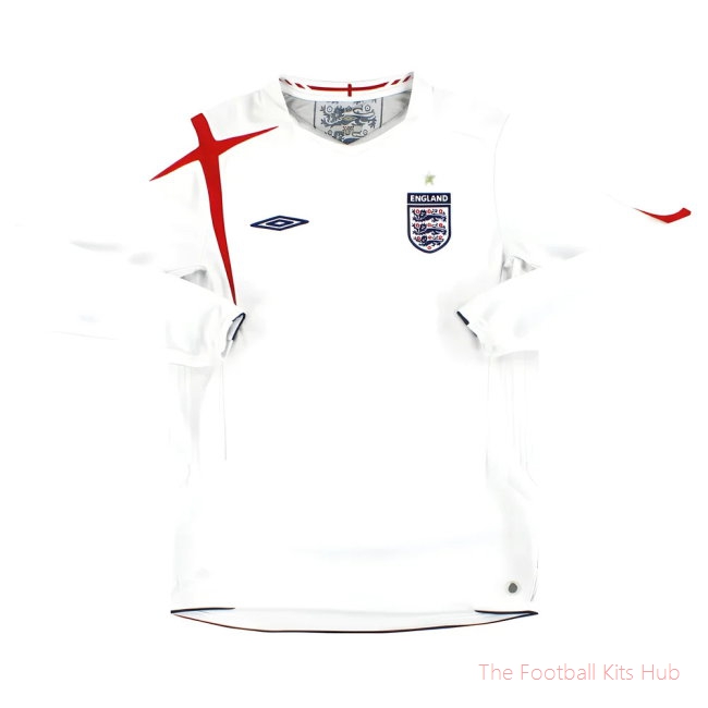England 2005-07 Home Long Sleeve Shirt (XL) (Very Good) (WALCOTT 23)