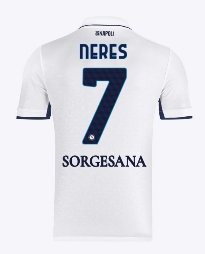 Napoli's 24-25 Season Away Jersey, Number 7, Worn by Neres