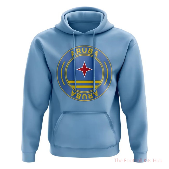 Men Aruba Football Badge Hoodie (Sky)