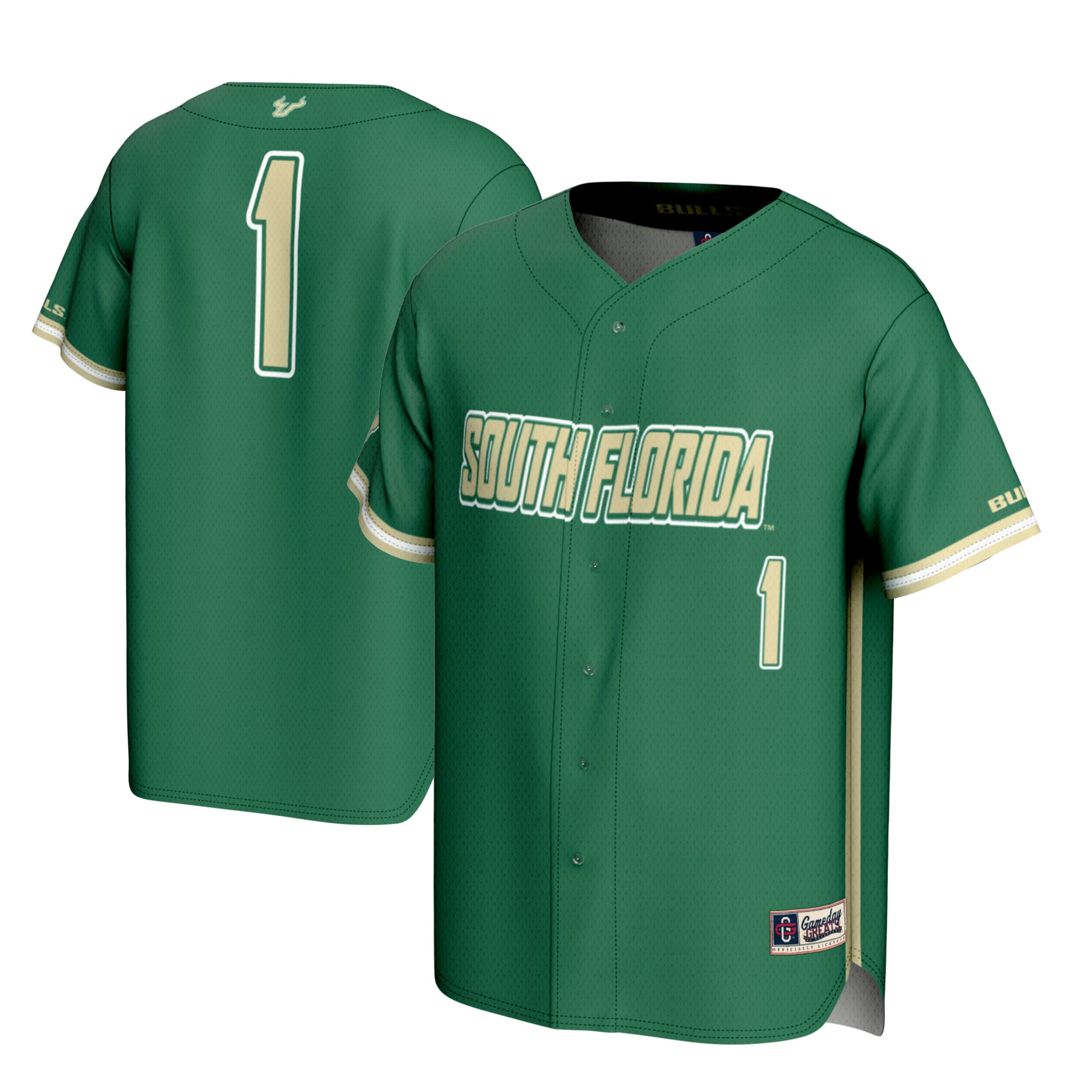 #1 South Florida Bulls GameDay Greats Youth Lightweight Baseball Fashion Jersey - Green