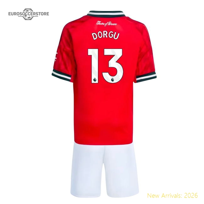First-class 2025-2026 Man Utd Home Mini Kit (dorgu 13) - Match Day Jersey