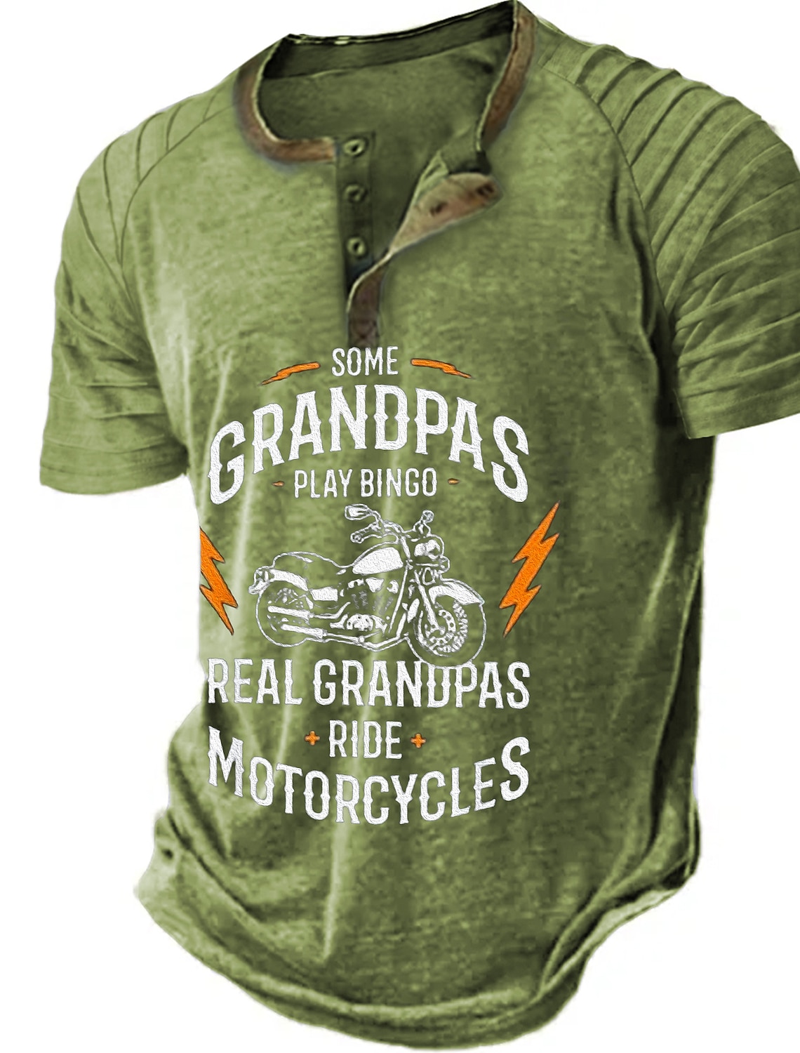 Mens 'Real Grandpas Ride Motorcycles' Graphic T-Shirt | Funny Biker Grandpa Short Sleeve Tee