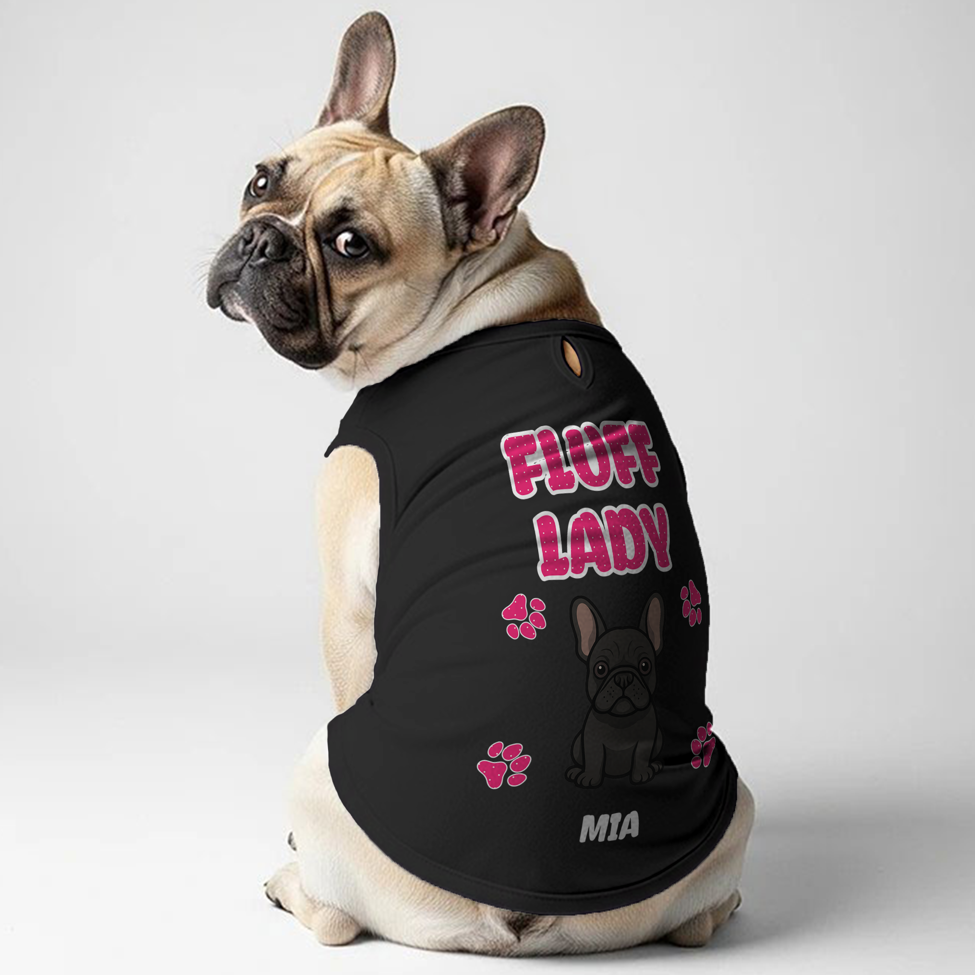 Cozy Fluff Lady - Personalized Frenchie Shirt | Custom Dog T-shirt Fo...