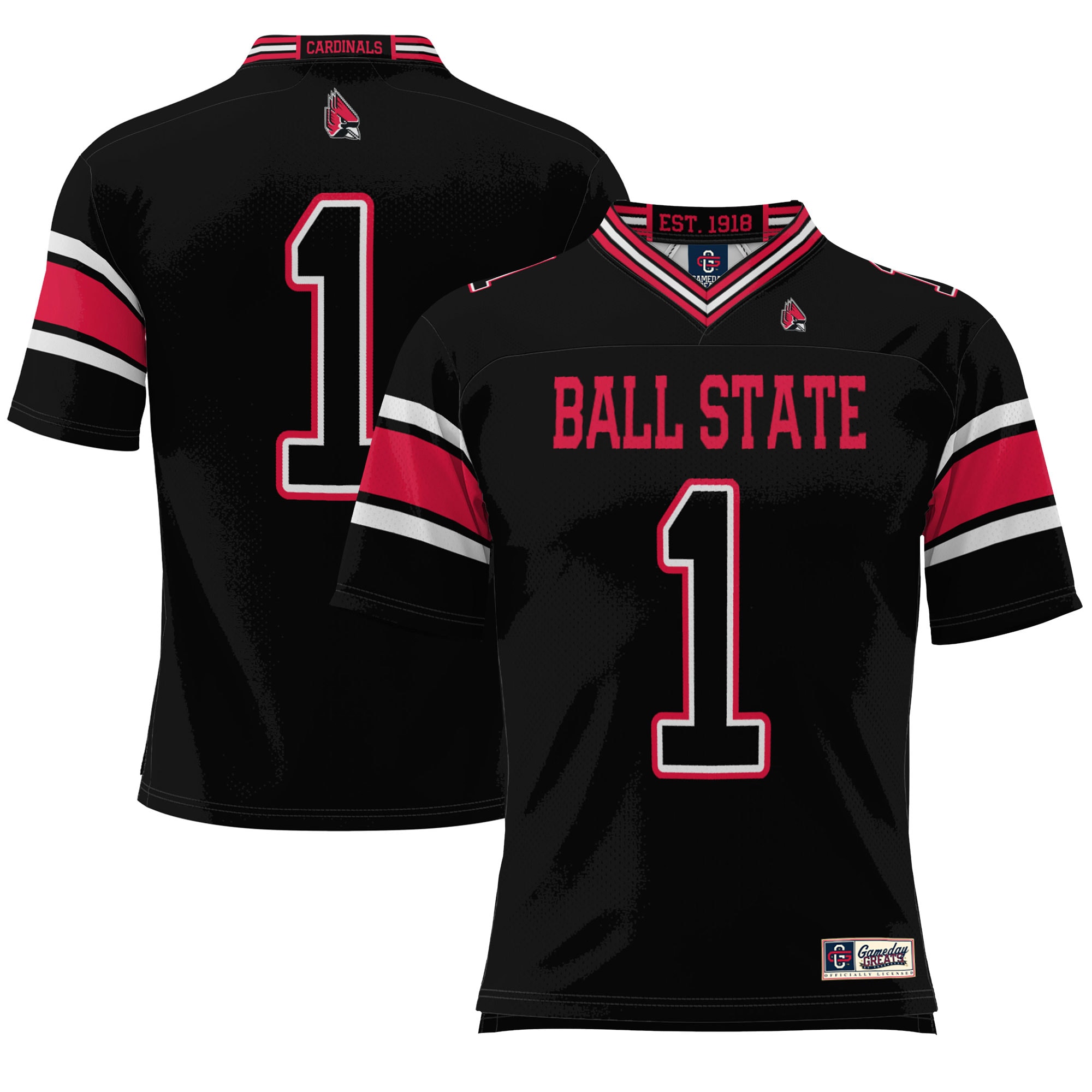 #1 Ball State Cardinals GameDay Greats Youth Endzone 2026/2027 Football Jersey - Black