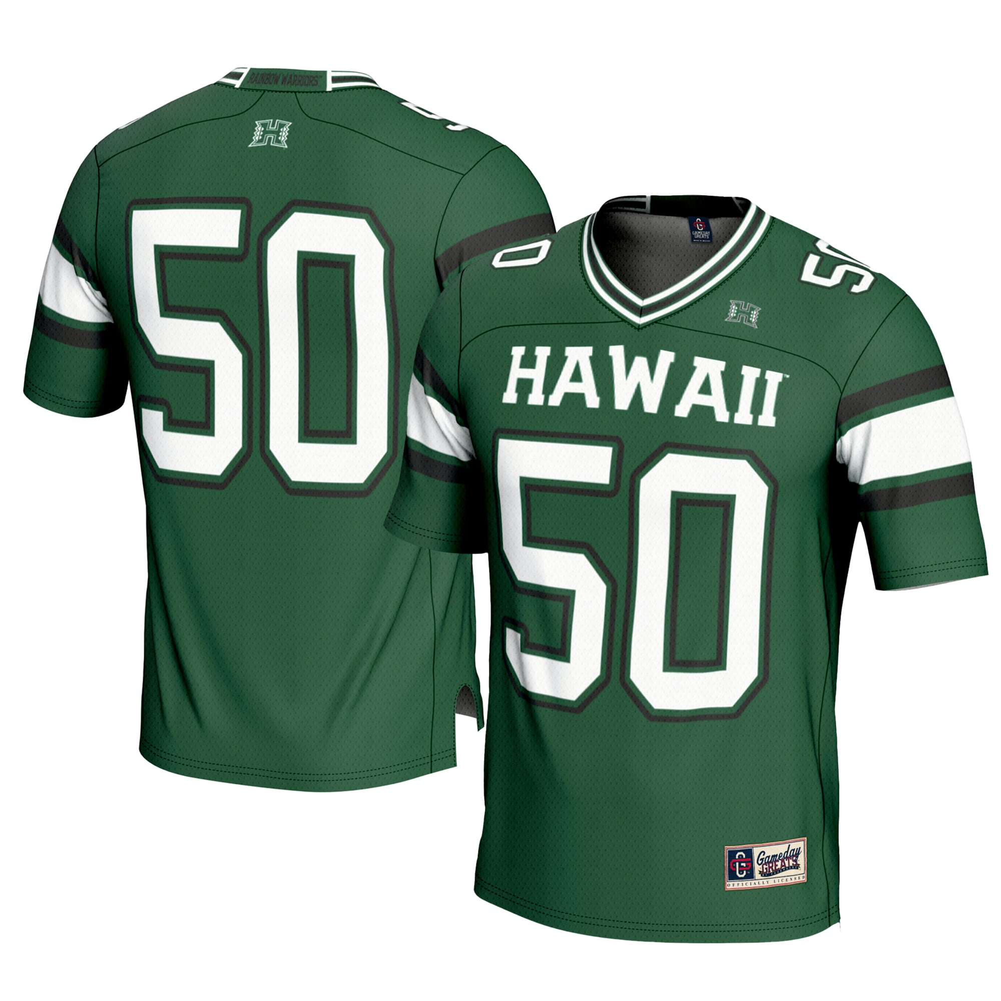 #1 Hawaii Rainbow Warriors GameDay Greats Football Jersey - Green