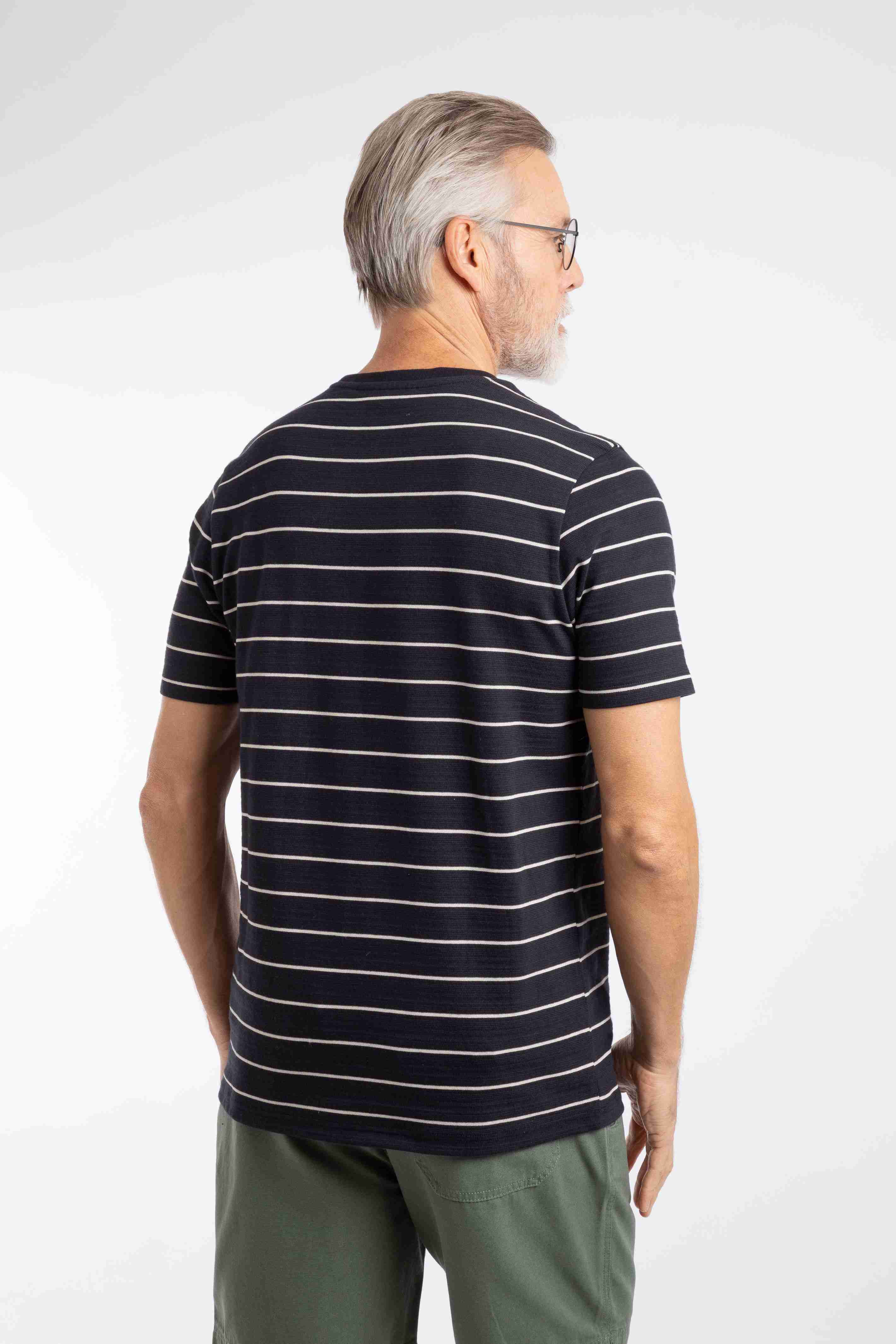 Grayson Textured Stripe T-Shirt Midnight