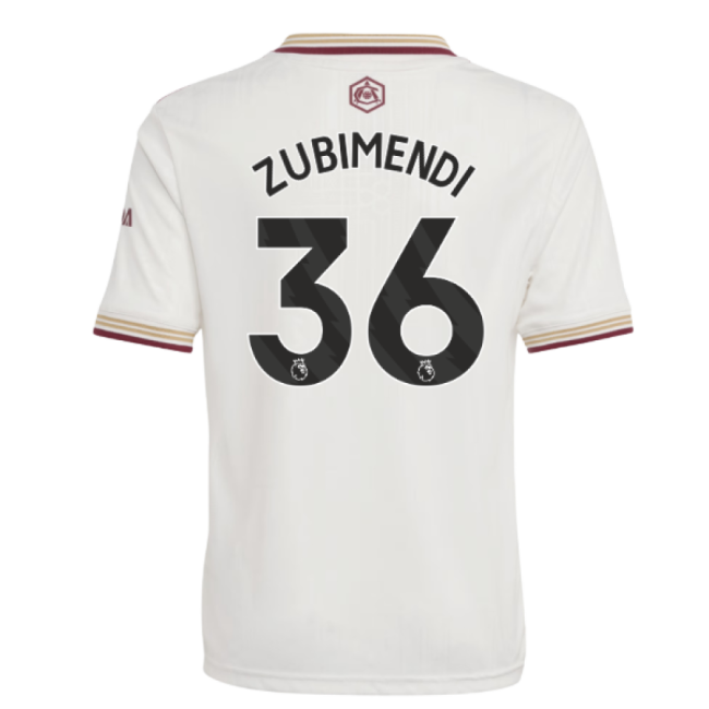 Arsenal Third Jersey 2025-20 Zubimendi 36 M S L Kids Men