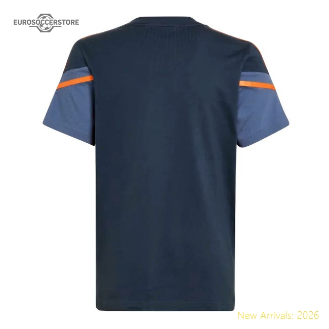 2022-2023 Man Utd Training Tee Crew Authentic Navy - Kids