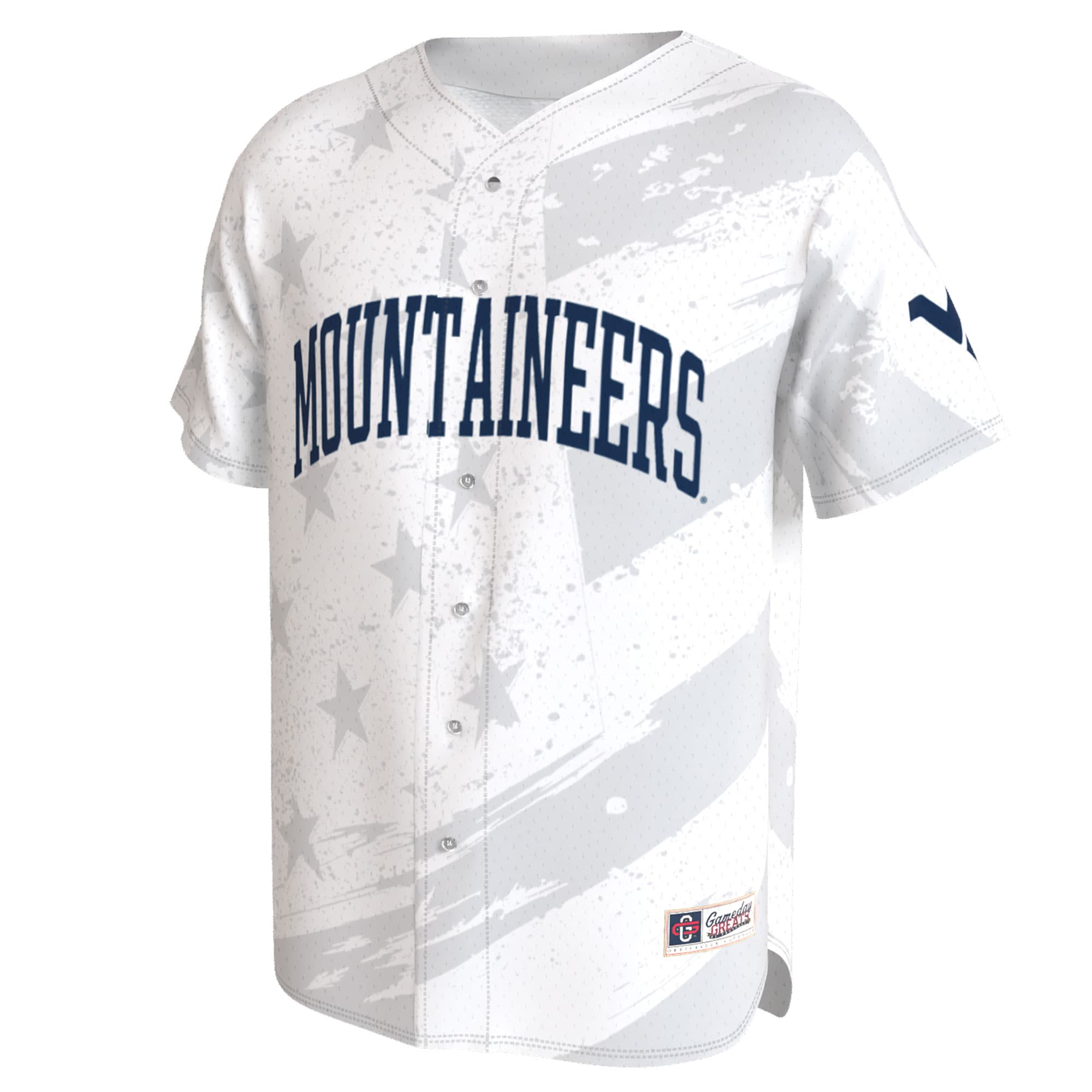 [DDG] West Virginia Mountaineers GameDay Greats Unisex Lightweight Collegiate Baseball Americana Fashion Jersey - White