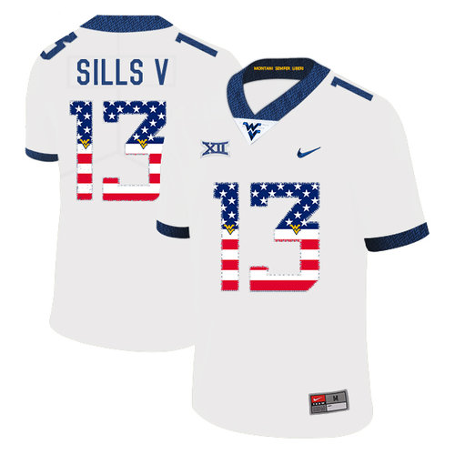Men's None David Sills #13 game day White 2024 embroidered Jersey