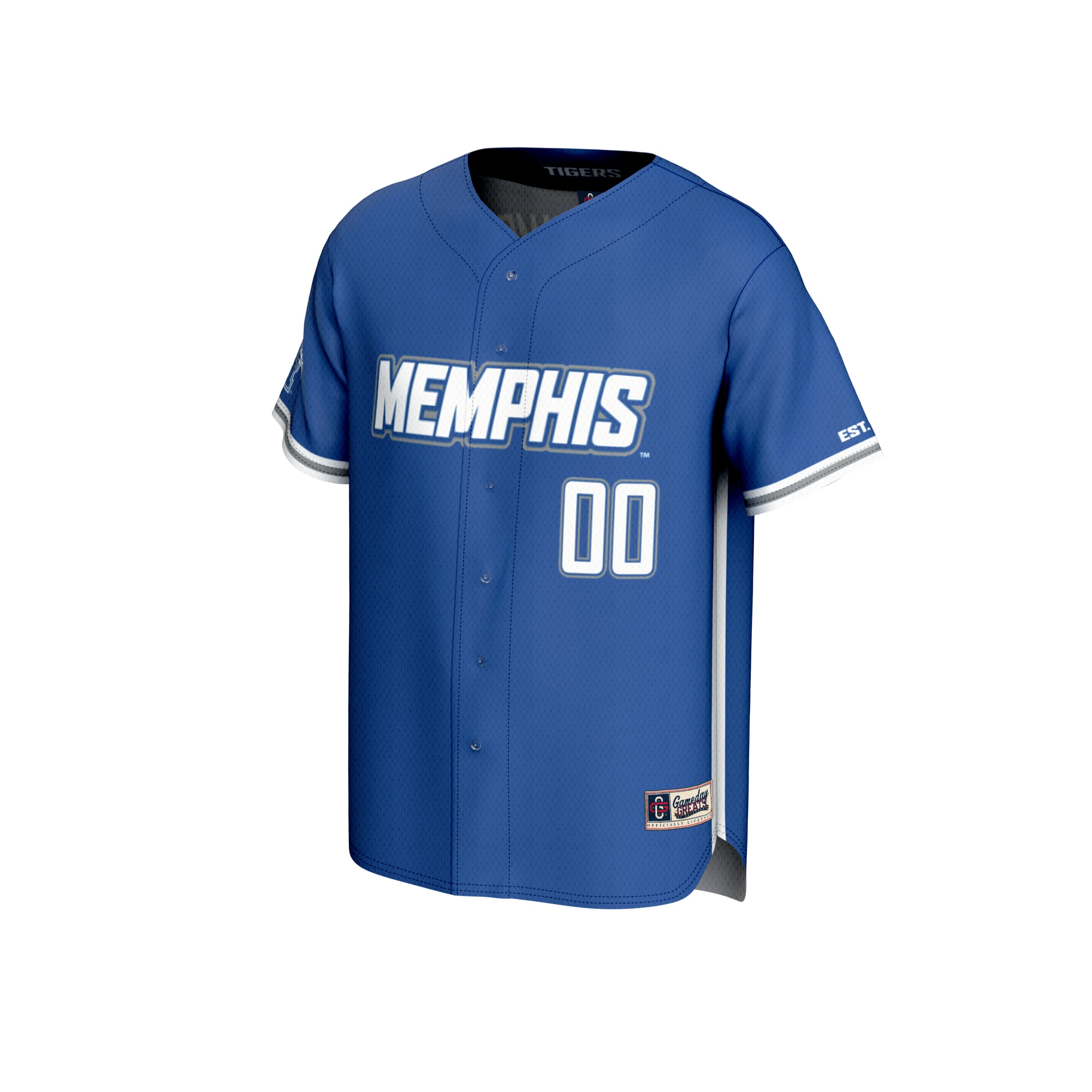 [DDG] Memphis Tigers GameDay Greats Unisex Lightweight Collegiate Baseball NIL Pick-A-Player Fashion Jersey - Royal