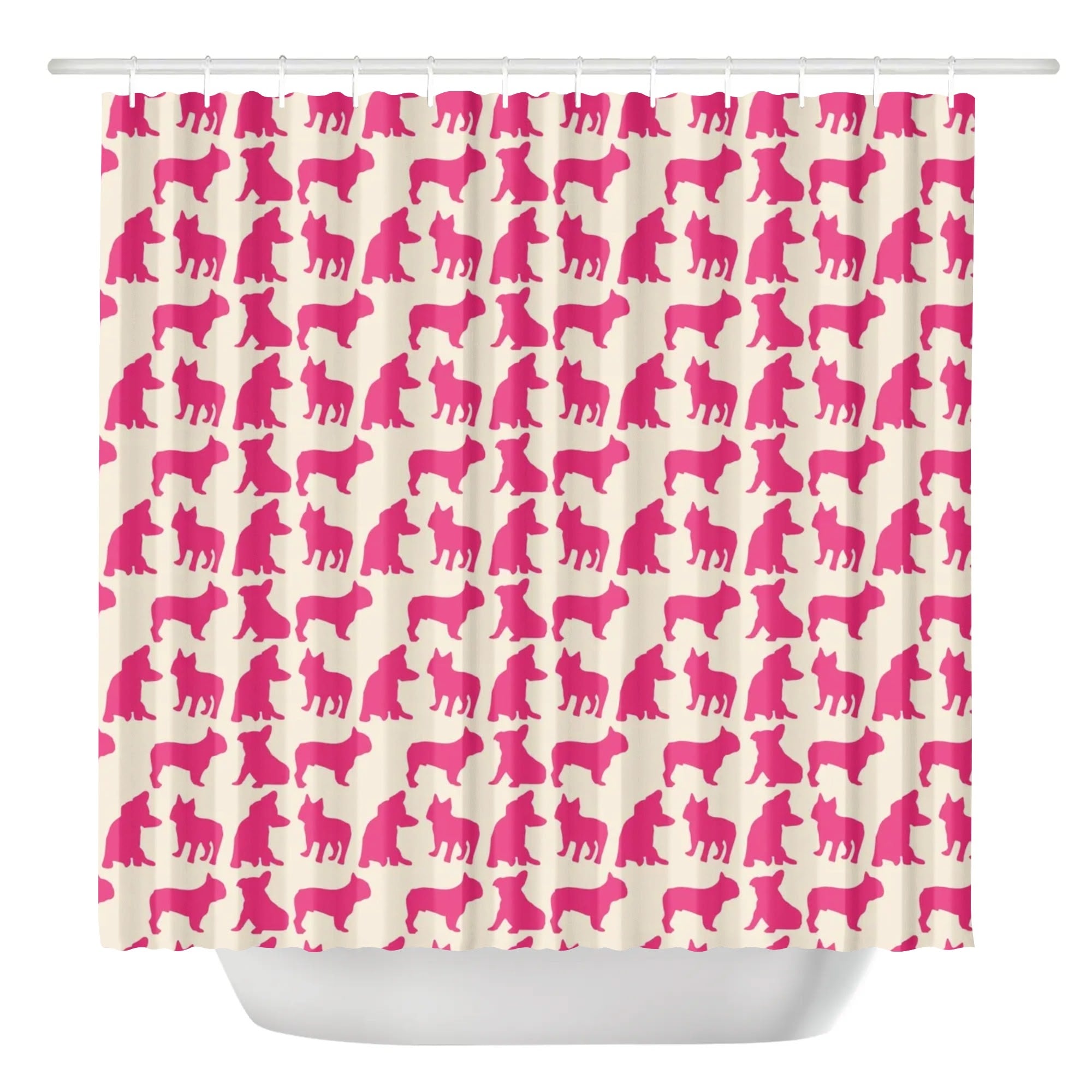 Maggie - Durable Shower Curtain For Frenchie Lovers For French Bulldogs