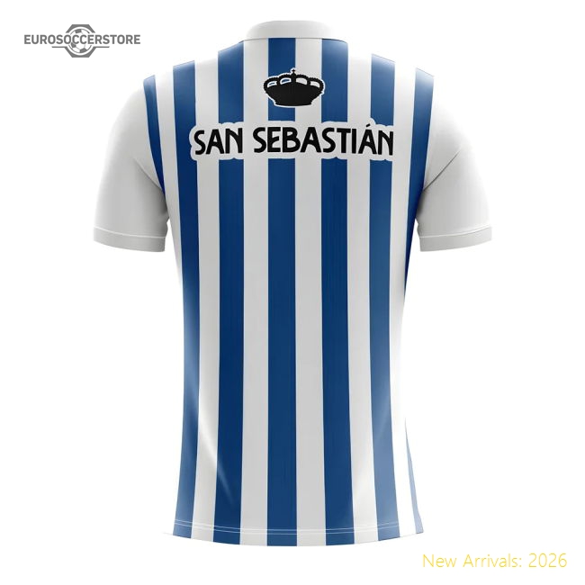 2025-2026 Real Sociedad Home Kit Concept Jersey Football Shirt - Womens