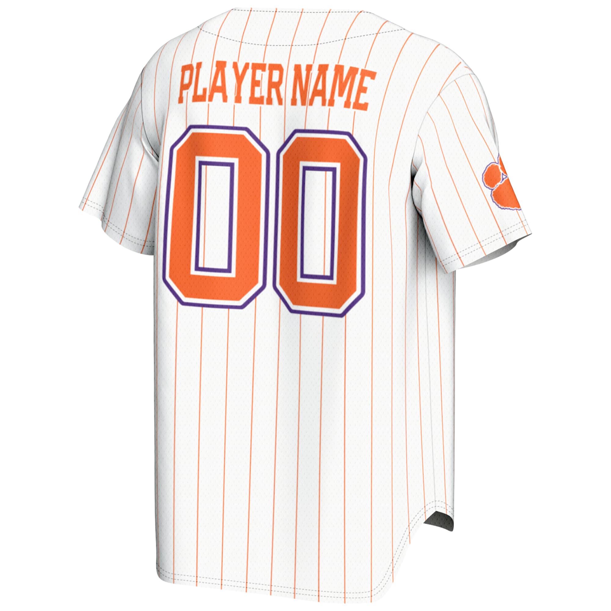[NJP] Clemson Tigers GameDay Greats Youth NIL Pick-A-Player Lightweight Baseball Jersey - White