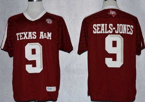 embroidered Men's None Ricky Seals #9 Red 2013 Football Jersey