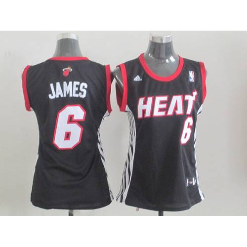 Black MIA LeBron James #6 Game-Day Jersey Game Day Wear Quality