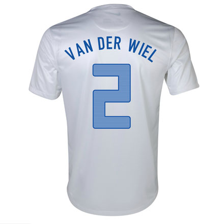 Comfort Fit 2013 Netherlands 2 Van Der Wiel Away White Jersey Shirt