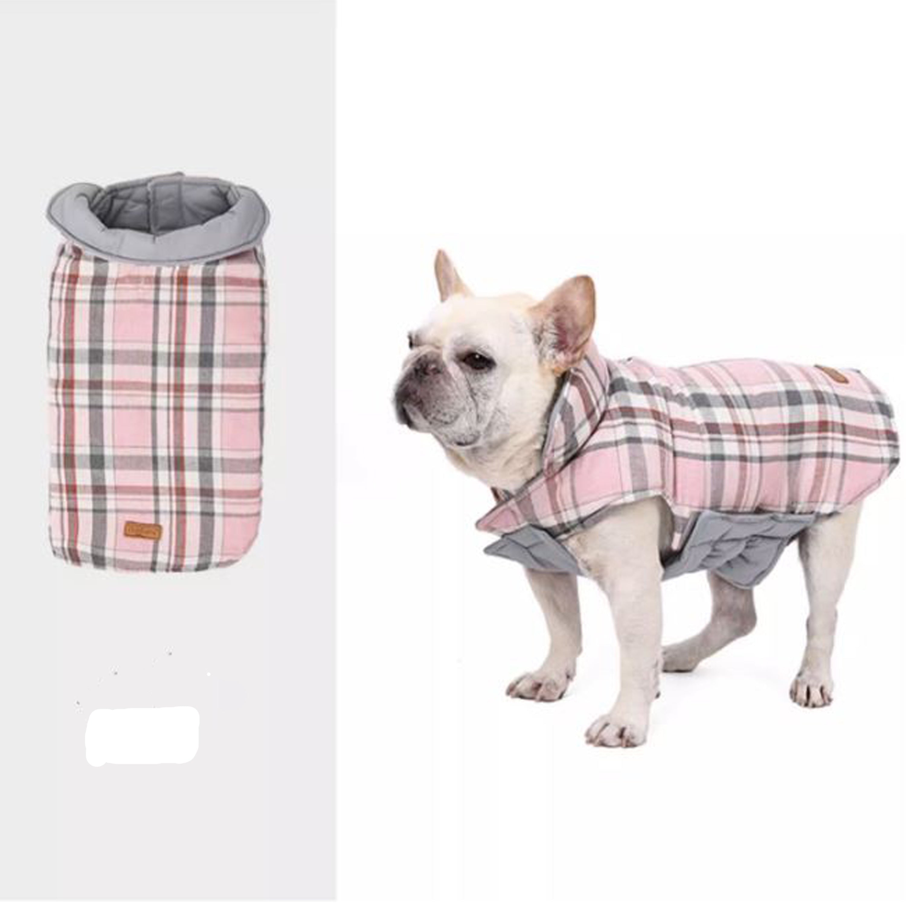 Street-Ready Plaidpup Warm And Stylish Frenchie Plaid Vest Double-sid...