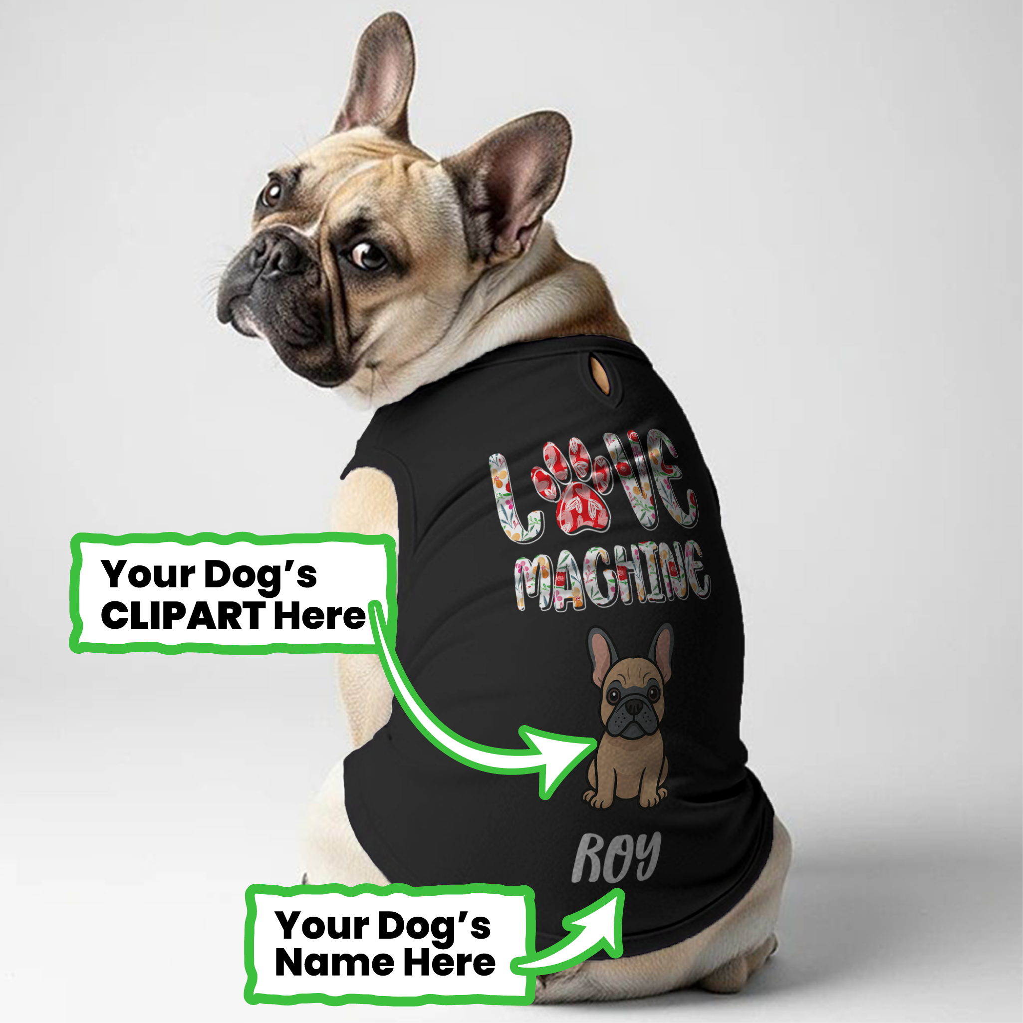 French Bulldog Love Machine Personalized Frenchie Shirt | Custom Dog T