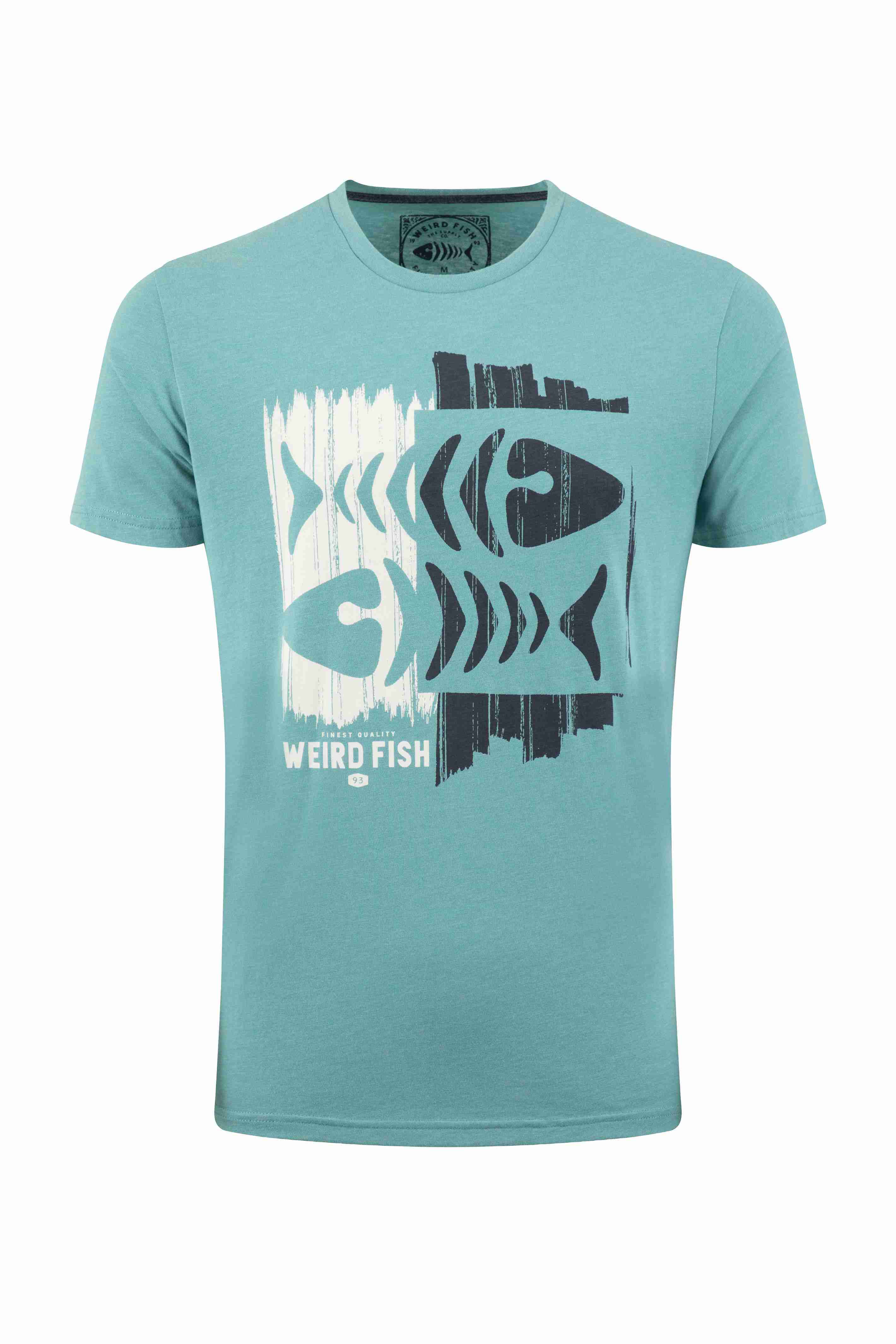 Double Fish Front Print Graphic T-Shirt Smoked Blue