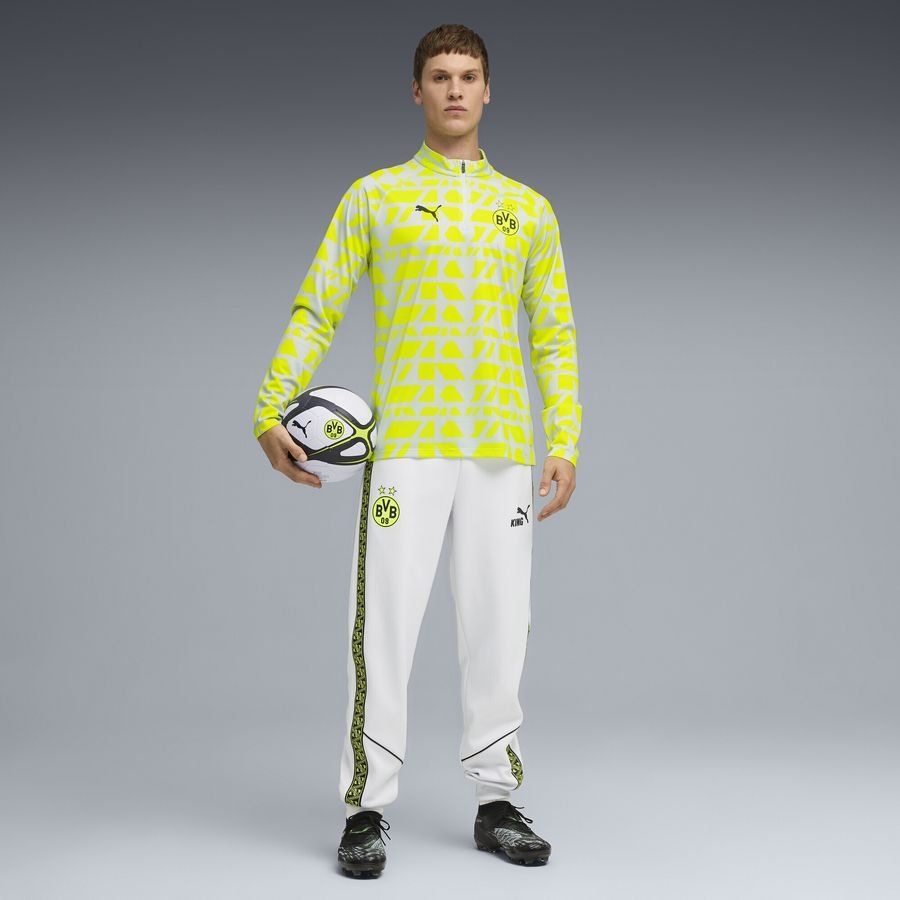 Dortmund Training Shirt Pre Match 1/4 Zip - Silver Metallic/Yellow Alert