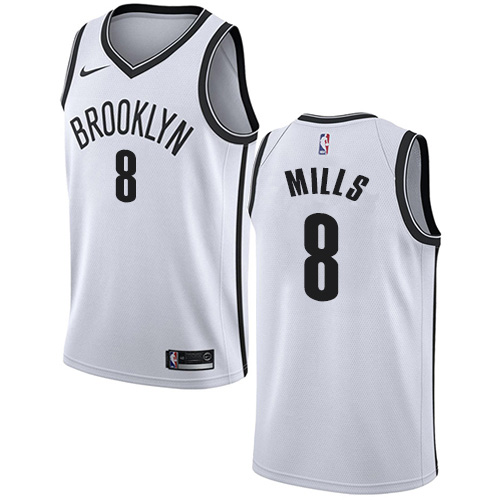 Nike Nets White Brooklyn Nets #8 Jersey - Discounted NBA Fan Apparel
