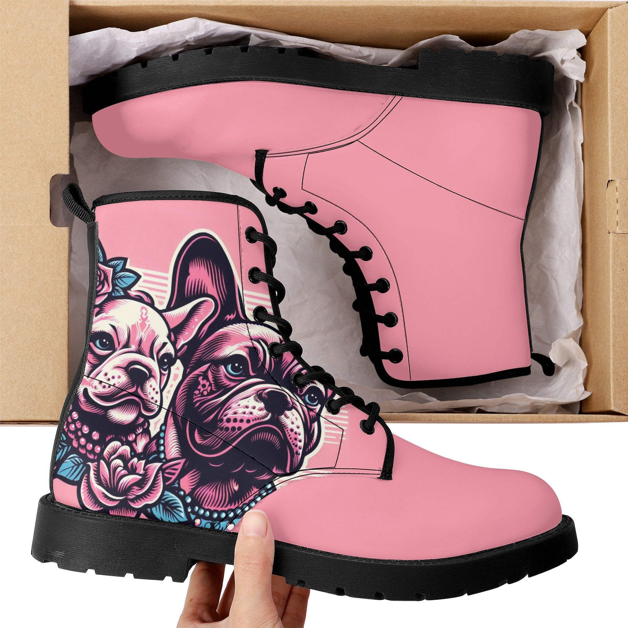 Dog Owner Nala - Everyday Leather Boots For Frenchie Fans