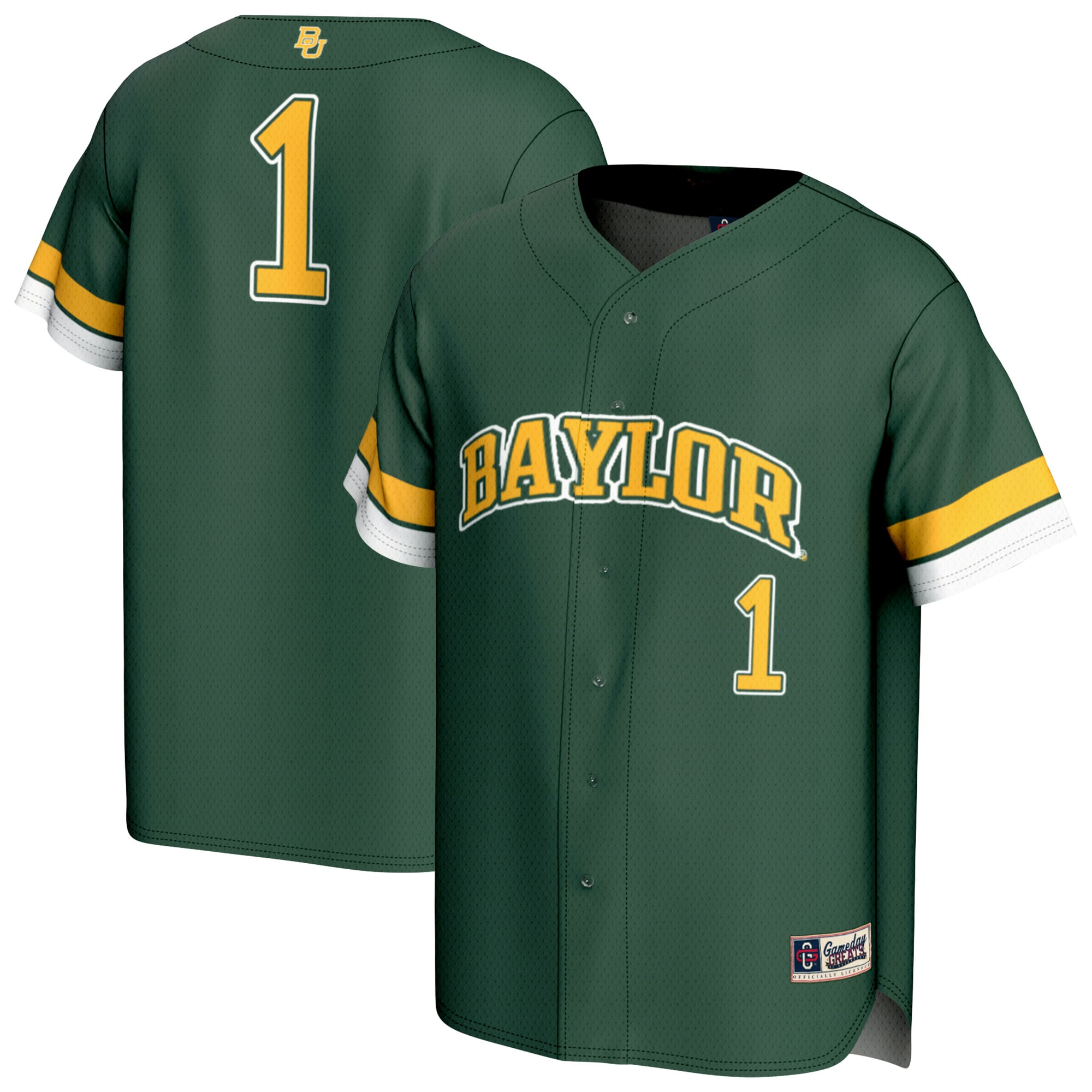 [NJP] Baylor Bears GameDay Greats Youth Lightweight Collegiate Baseball Fashion Jersey - Green