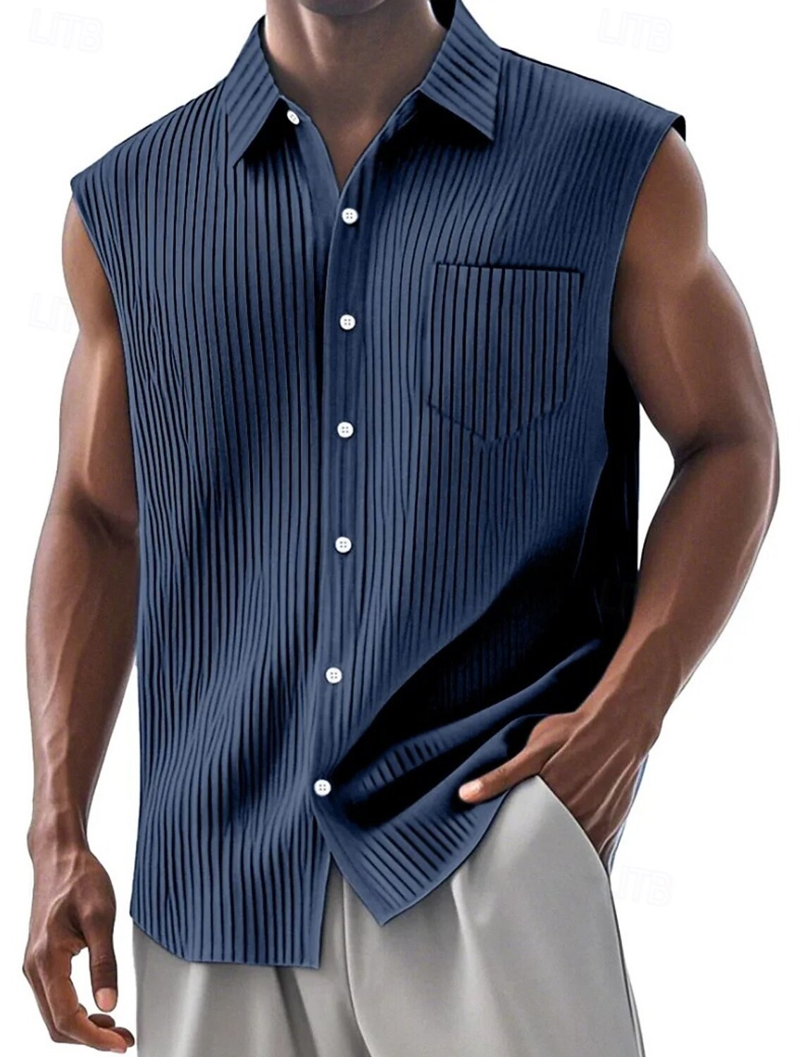 Men's Shirt Button Down Casual Corduroy Blue Black White Red Green