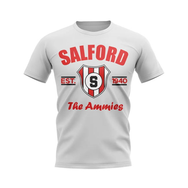 Salford City Established Football T-Shirt (White) | Licensed Product