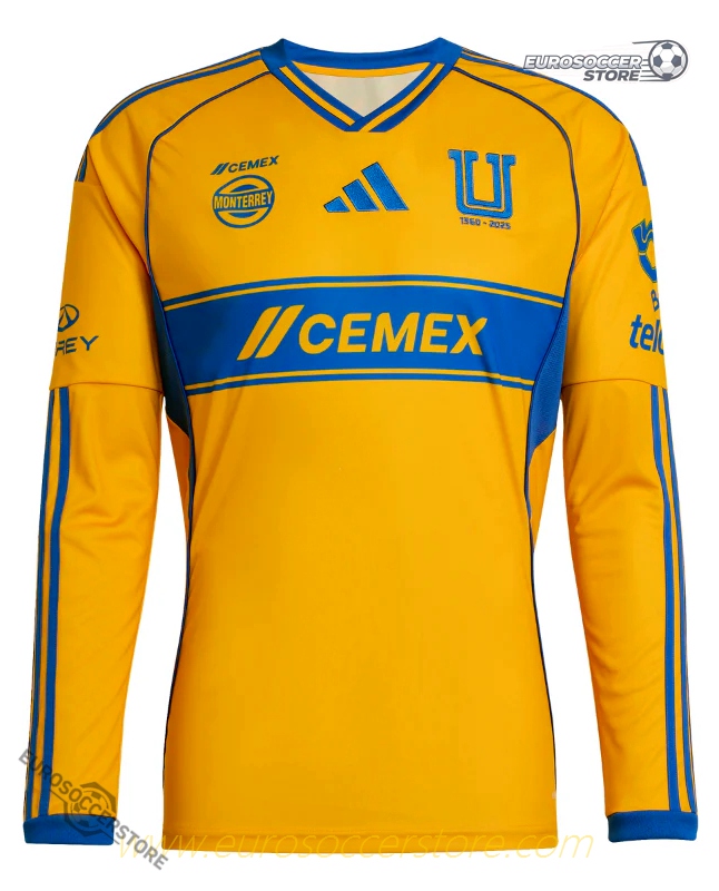 Tigres UANL 25-26 Season Home Long Sleeve Football Jersey
