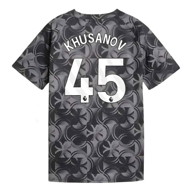 match worn 2025-2026 Man City Warm Up Jersey (Black) - Kids (Khusan...