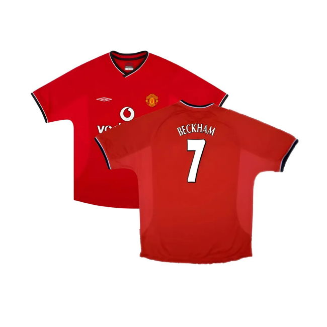Manchester United 2000-02 Home Jersey ((Excellent) XXL) (Beckham 7)