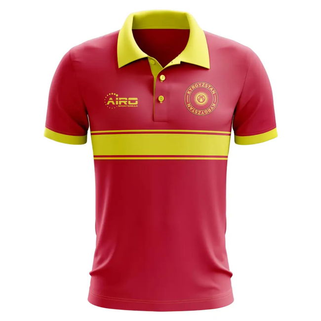 Cup Kyrgzstan Concept Stripe Polo Shirt (Red) World Cup