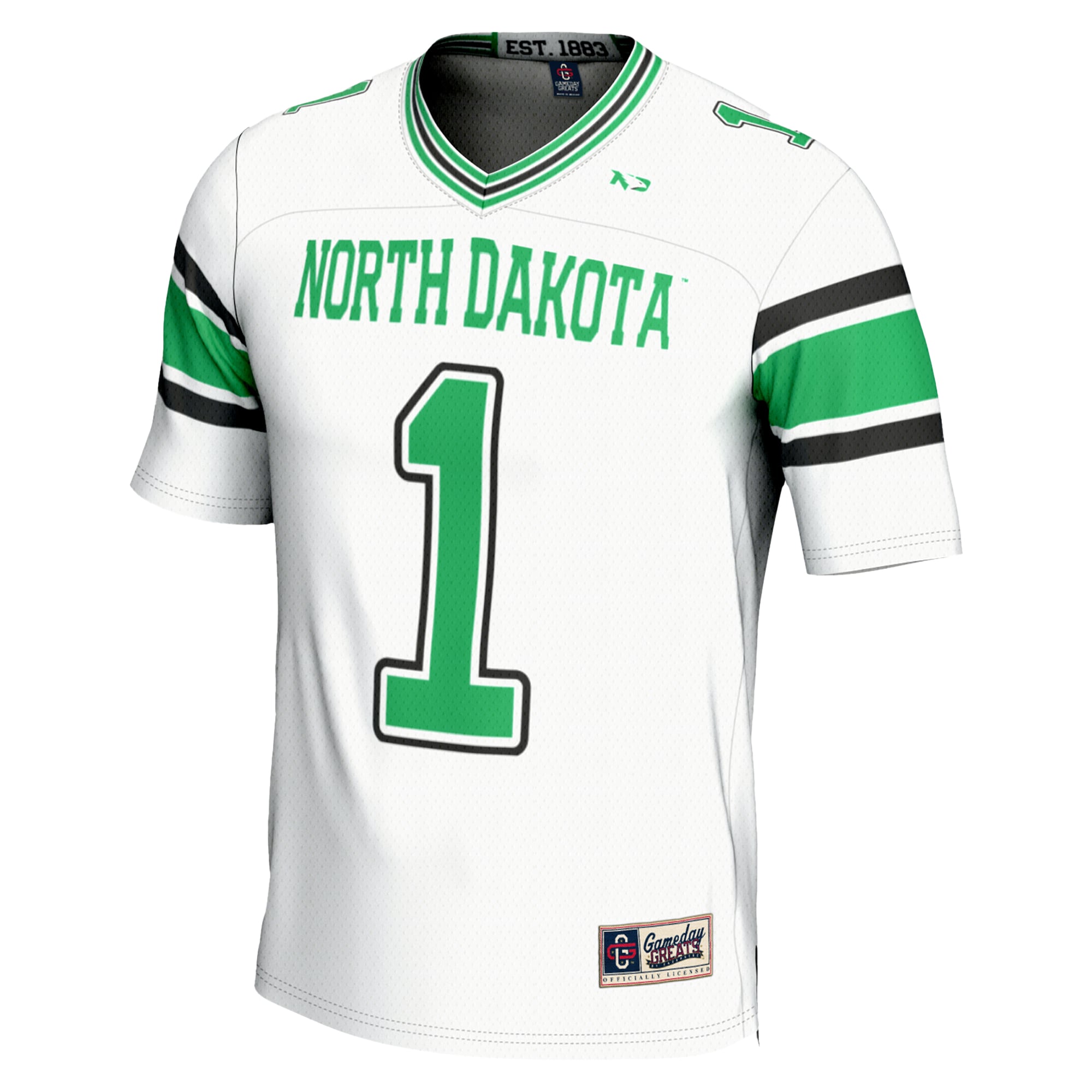 #1 North Dakota GameDay Greats Youth Endzone 2026 Season Football Jersey - White