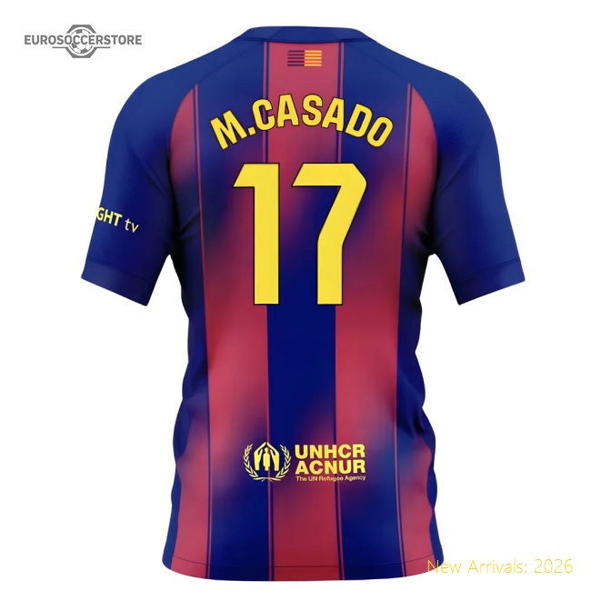 Barcelona 2024-25 Home Fan Version For Kids (M.Casado Match Day Shirt