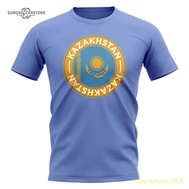 Kazakhstan Football Badge T-Shirt (Sky)