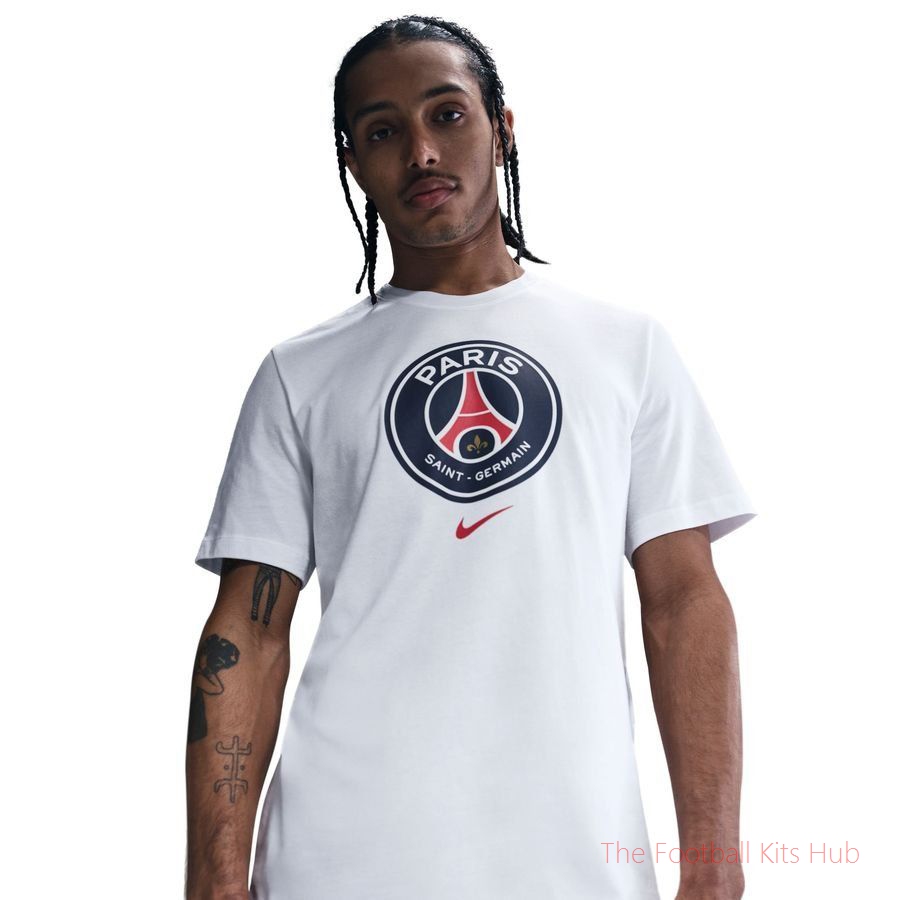 Paris Saint Germain T-Shirt Crest - White