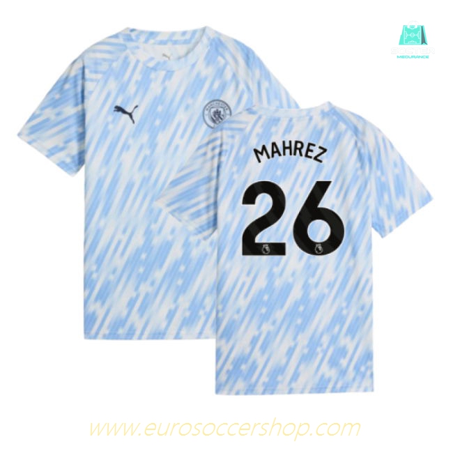 2025-2026 Man City Warm Up Jersey (Silver Sky) - Kids (Mahrez 26)