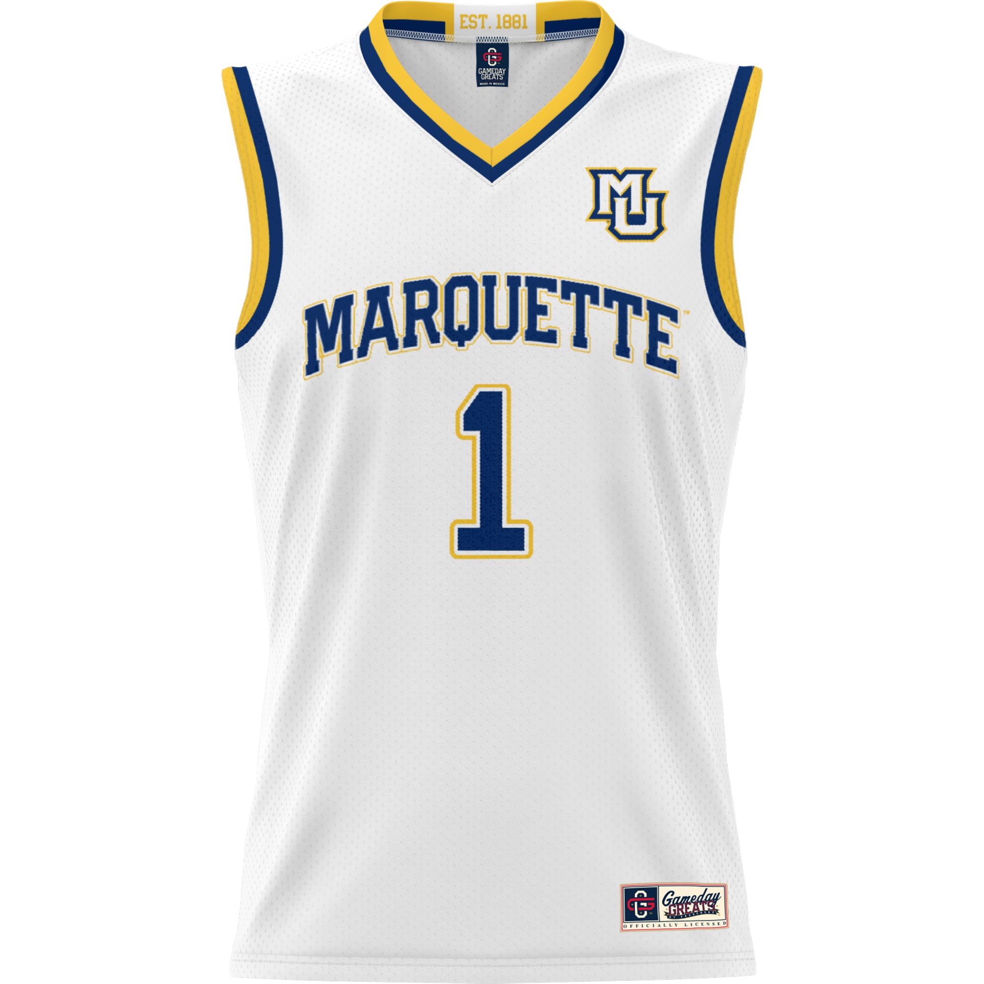 [NJP] Marquette Golden Eagles GameDay Greats Youth Lightweight Basketball Jersey - White