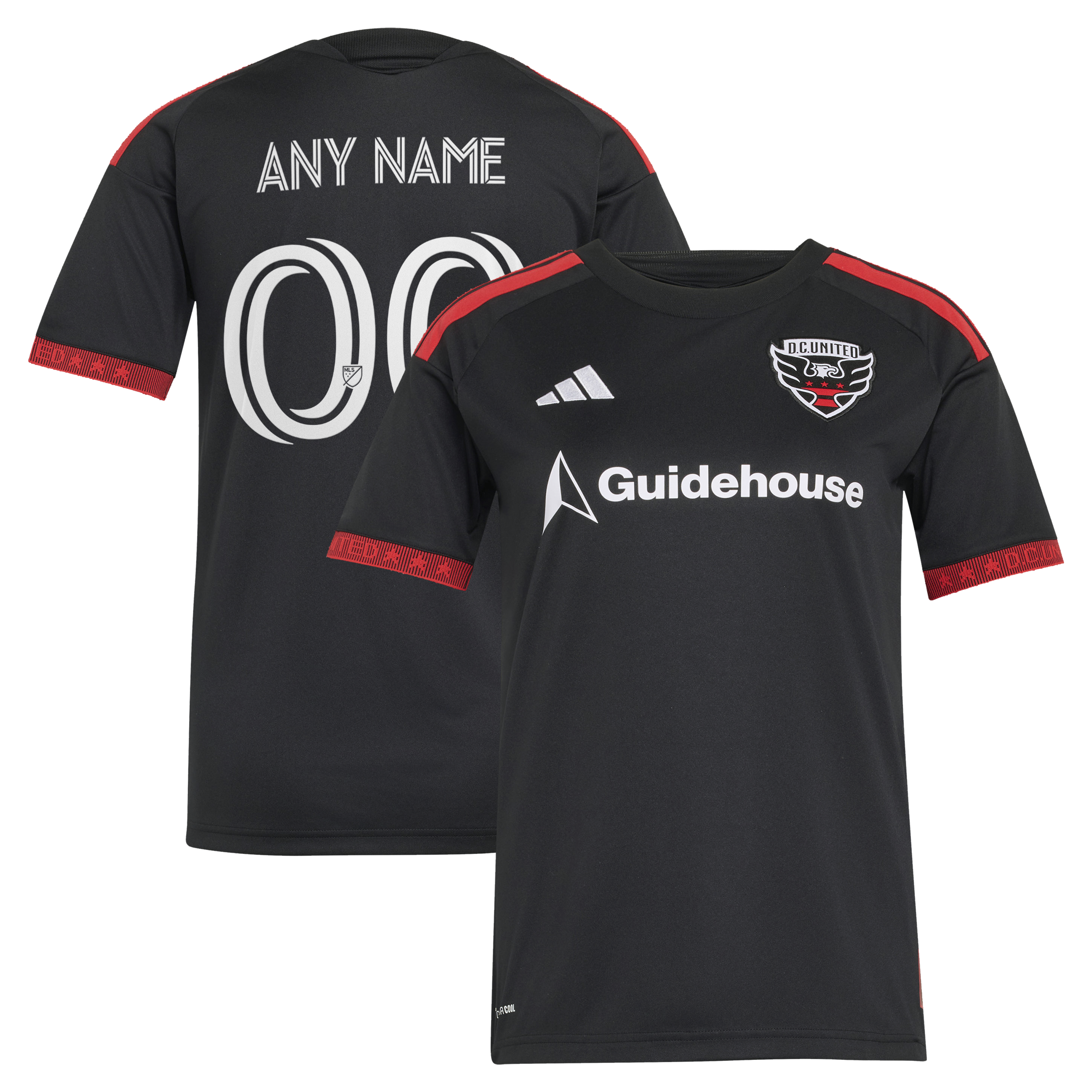 [SJH] Youth D.C. United Women's 2026 Black-and-Red Kit Replica Custom Jersey - Black